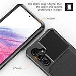 ZM03 För Samsung Galaxy A54 5G Skal med Magnetisk Metallplåt PU-läderbelagd TPU Korthållare mobilskal