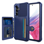 ZM03 För Samsung Galaxy A54 5G Skal med Magnetisk Metallplåt PU-läderbelagd TPU Korthållare mobilskal