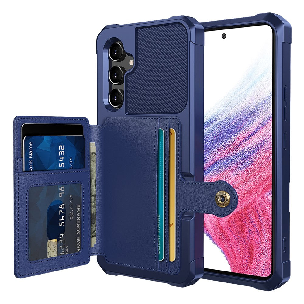 ZM03 För Samsung Galaxy A54 5G Skal med Magnetisk Metallplåt PU-läderbelagd TPU Korthållare mobilskal