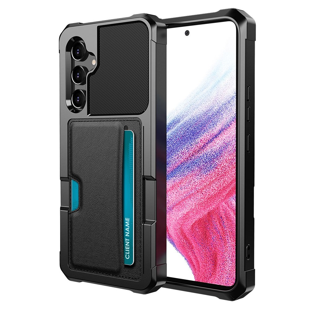 For Samsung Galaxy A54 5G ZM02 PU Leather Coated TPU Shockproof Phone Case Corner Protection Card Slot Holder Cover