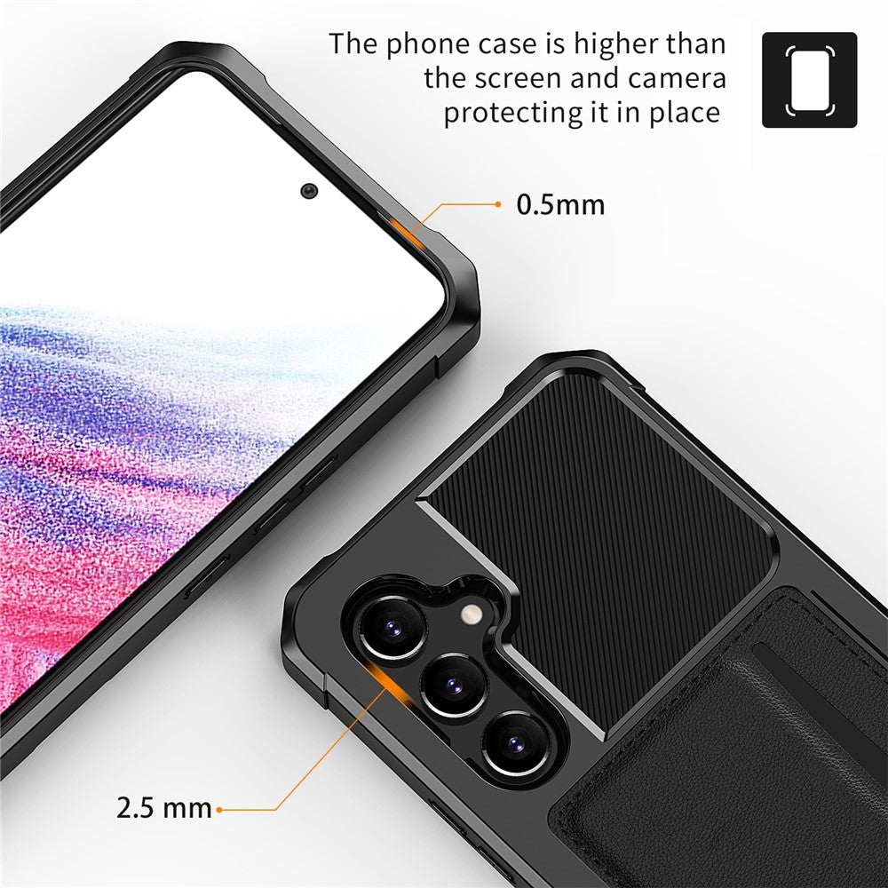 Til Samsung Galaxy A54 5G ZM02 PU-læderbelagt TPU Stødsikkert Telefoncover med Hjørnebeskyttelse og Kortholder
