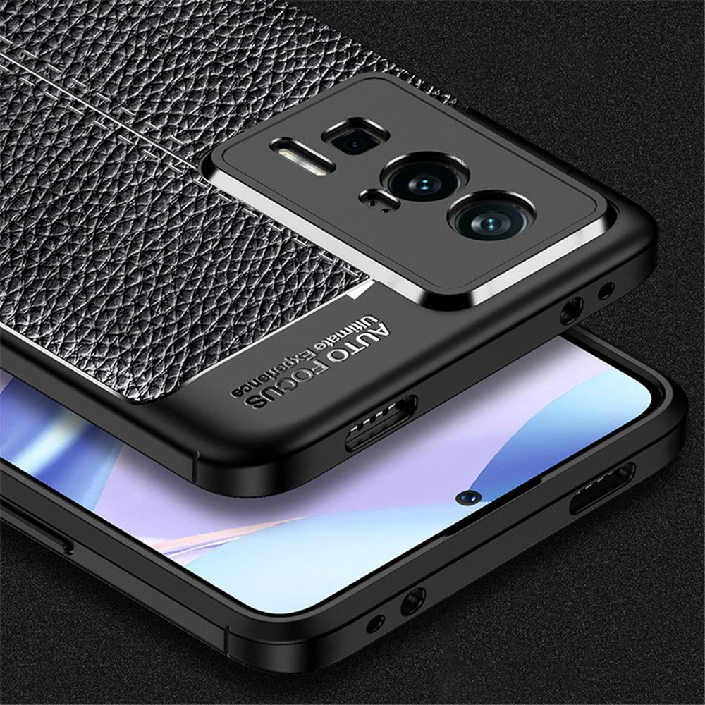 Xiaomi Poco F5 Pro 5G / Redmi K60 Pro 5G / K60 5G Litchitextur Fallskydd TPU-fodral mobilskal Reptåligt mobilskal
