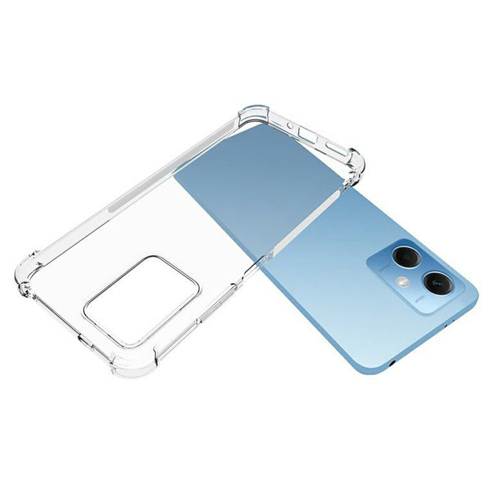 Xiaomi Redmi Note 12 5G (Global) / (Indien) / (Kina) / Poco X5 5G mobilcover med forstærkede hjørner, blød TPU, transparent, skridsikkert mobilcover