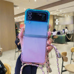 Til Samsung Galaxy Z Flip3 5G Cover Gradient Color TPU Telefoncover med Lanyard