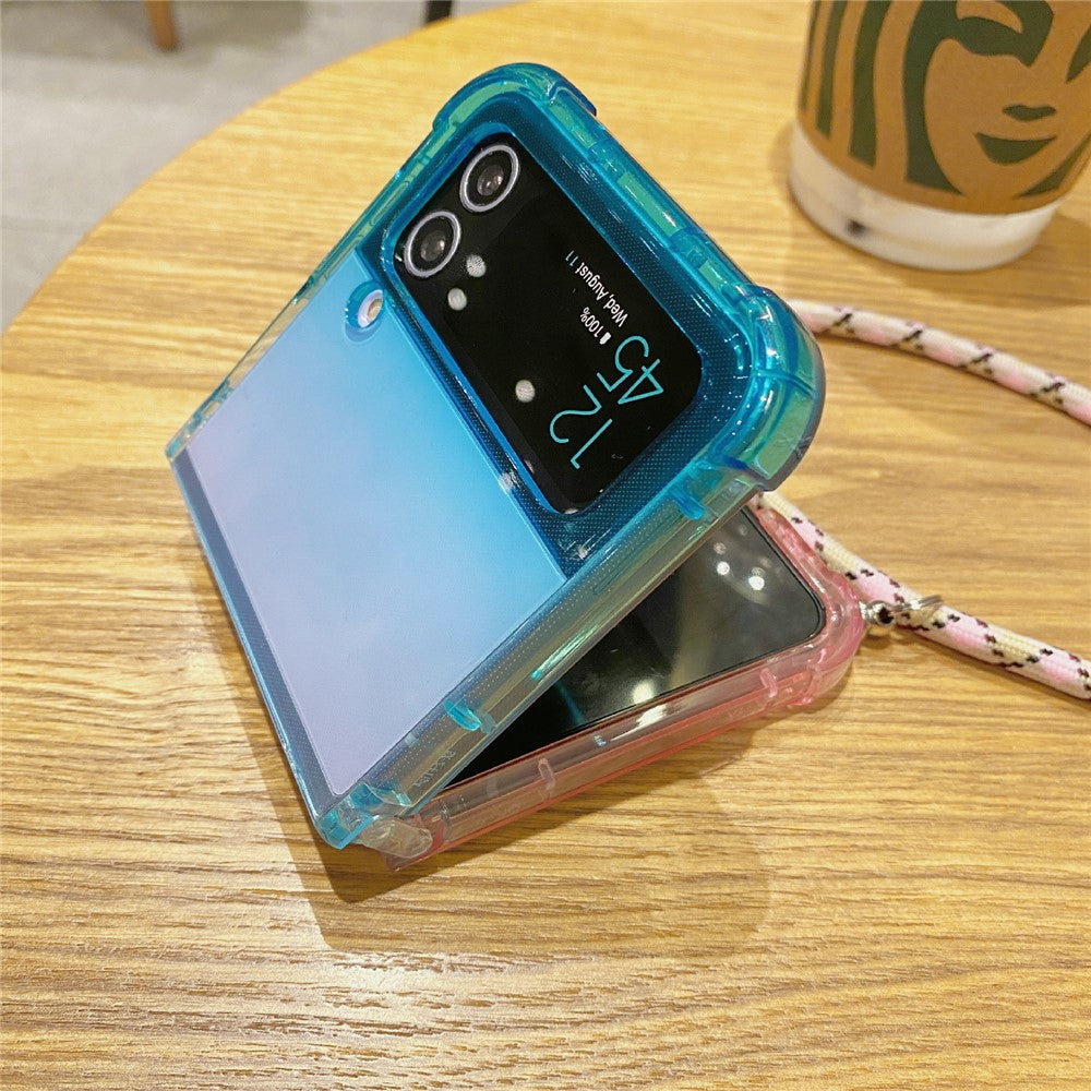 Til Samsung Galaxy Z Flip3 5G Cover Gradient Color TPU Telefoncover med Lanyard