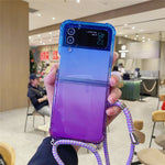 Til Samsung Galaxy Z Flip3 5G Cover Gradient Color TPU Telefoncover med Lanyard