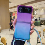 Til Samsung Galaxy Z Flip3 5G Cover Gradient Color TPU Telefoncover med Lanyard