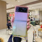 Til Samsung Galaxy Z Flip3 5G Cover Gradient Color TPU Telefoncover med Lanyard
