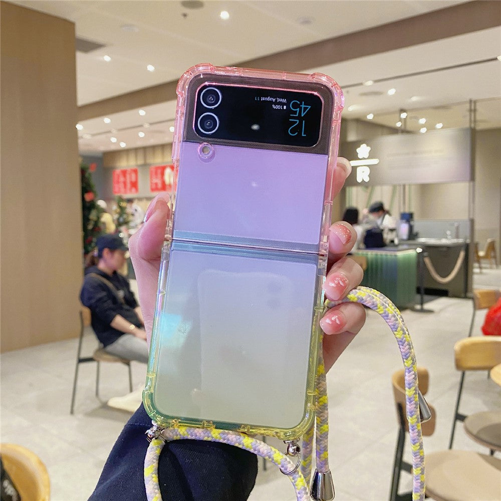 Til Samsung Galaxy Z Flip3 5G Cover Gradient Color TPU Telefoncover med Lanyard