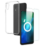 NORTHJO For Samsung Galaxy A03 Core 2-in-1 Design Anti-yellowing Soft TPU Clear Phone Case + Anti-explosion Tempered Glass Screen Protector