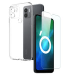 NORTHJO For Xiaomi Redmi A1+ 4G / A2+ 4G / Poco C50 4G 2-in-1 Design Anti-scratch Phone Case Soft Clear TPU Cover + Anti-fingerprint Tempered Glass Screen Protector