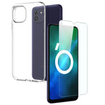 NORTHJO til Samsung Galaxy A03 (166,5 mm) Telefoncover 2-i-1 Blødt TPU Stødsikkert Beskyttelsescover + Klar Hærdet Glas Skærmbeskytter