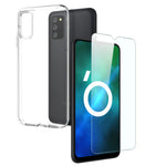 NORTHJO For Samsung Galaxy A03s (166.5mm) 2-in-1 Design Phone Case Shockproof Soft Clear TPU Cover+ Tempered Glass Screen Protector