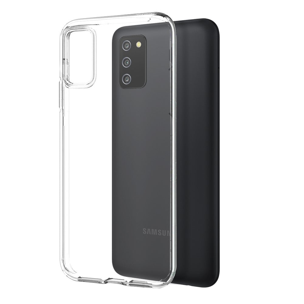 NORTHJO For Samsung Galaxy A03s (166.5mm) 2-in-1 Design Phone Case Shockproof Soft Clear TPU Cover+ Tempered Glass Screen Protector
