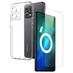 NORTHJO För Xiaomi Redmi Note 12 Pro 5G 2-i-1-design Stötsäkert TPU-mobilskal + Skärmskydd i Härdat Glas