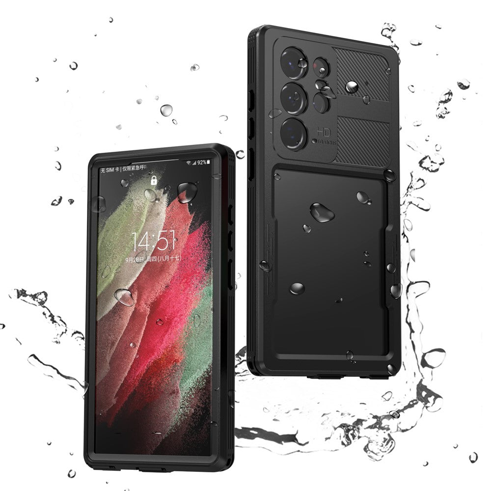 REDPEPPER DOT IP68-vandtæt mobilcover til Samsung Galaxy S23 Ultra, ridsefast, transparent mobilcover med bagside [understøtter fingeraftryksoplåsning]