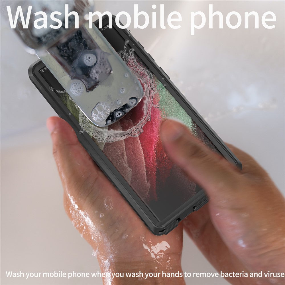 REDPEPPER DOT IP68-vandtæt mobilcover til Samsung Galaxy S23 Ultra, ridsefast, transparent mobilcover med bagside [understøtter fingeraftryksoplåsning]