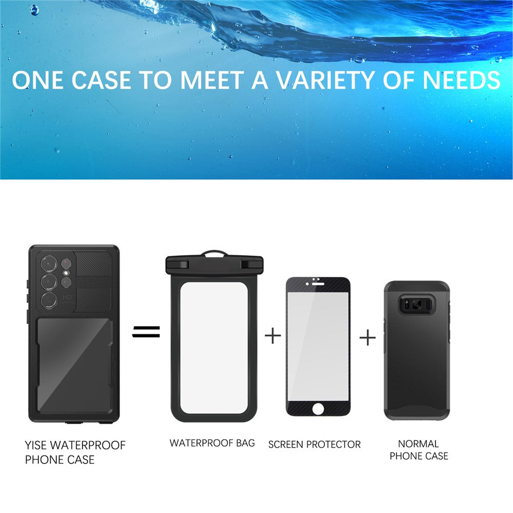 REDPEPPER DOT IP68-vandtæt mobilcover til Samsung Galaxy S23 Ultra, ridsefast, transparent mobilcover med bagside [understøtter fingeraftryksoplåsning]