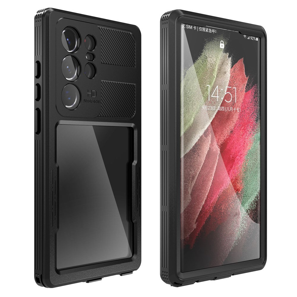 REDPEPPER DOT IP68-vandtæt mobilcover til Samsung Galaxy S23 Ultra, ridsefast, transparent mobilcover med bagside [understøtter fingeraftryksoplåsning]