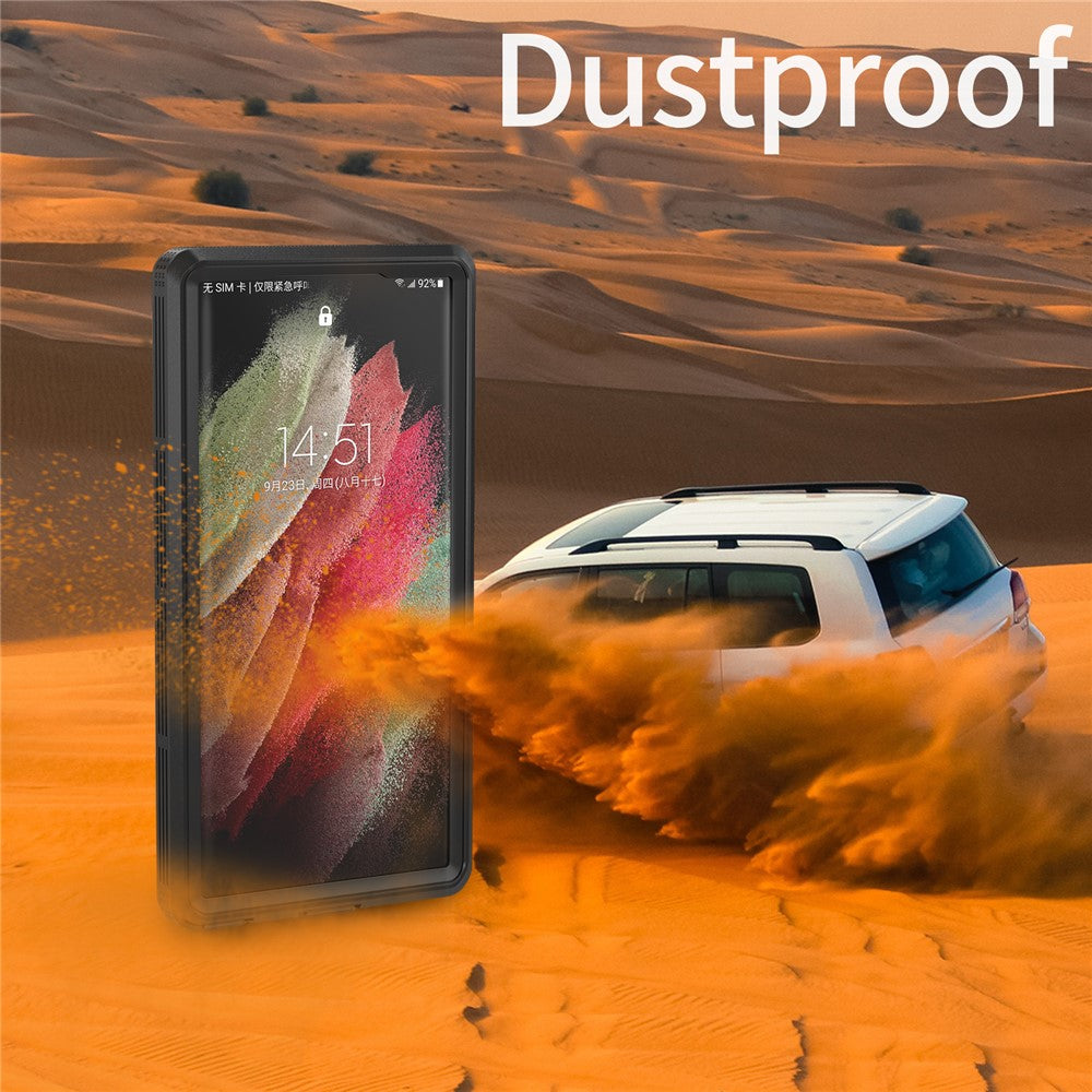 REDPEPPER DOT IP68-vandtæt mobilcover til Samsung Galaxy S23 Ultra, ridsefast, transparent mobilcover med bagside [understøtter fingeraftryksoplåsning]
