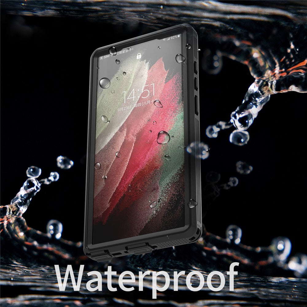 REDPEPPER DOT IP68-vandtæt mobilcover til Samsung Galaxy S23 Ultra, ridsefast, transparent mobilcover med bagside [understøtter fingeraftryksoplåsning]