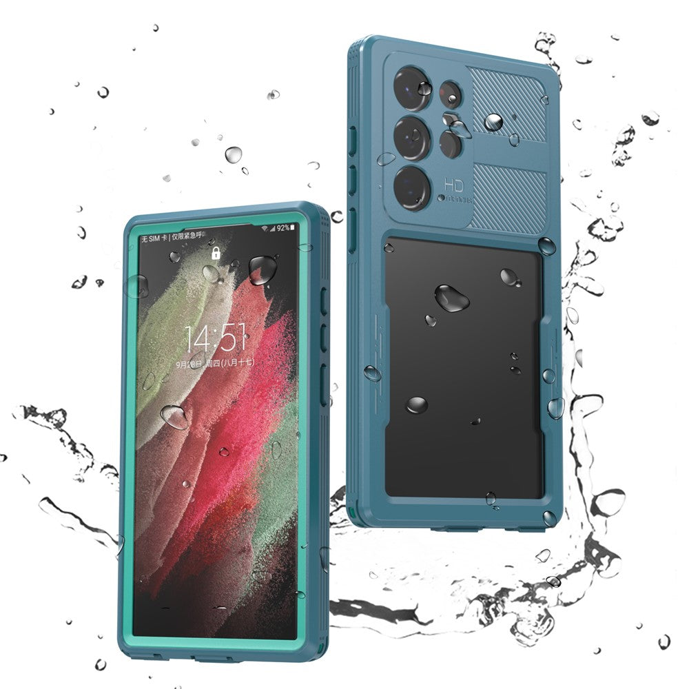 REDPEPPER DOT IP68-vandtæt mobilcover til Samsung Galaxy S23 Ultra, ridsefast, transparent mobilcover med bagside [understøtter fingeraftryksoplåsning]