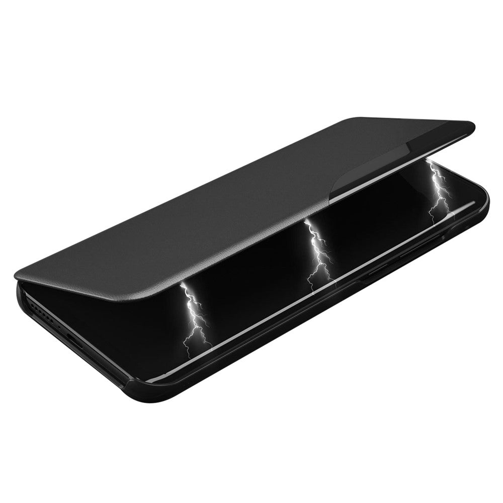 Til Samsung Galaxy A54 5G Telefoncover Klart View Window Anti-ridse Flip Læder Telefoncover med Stand