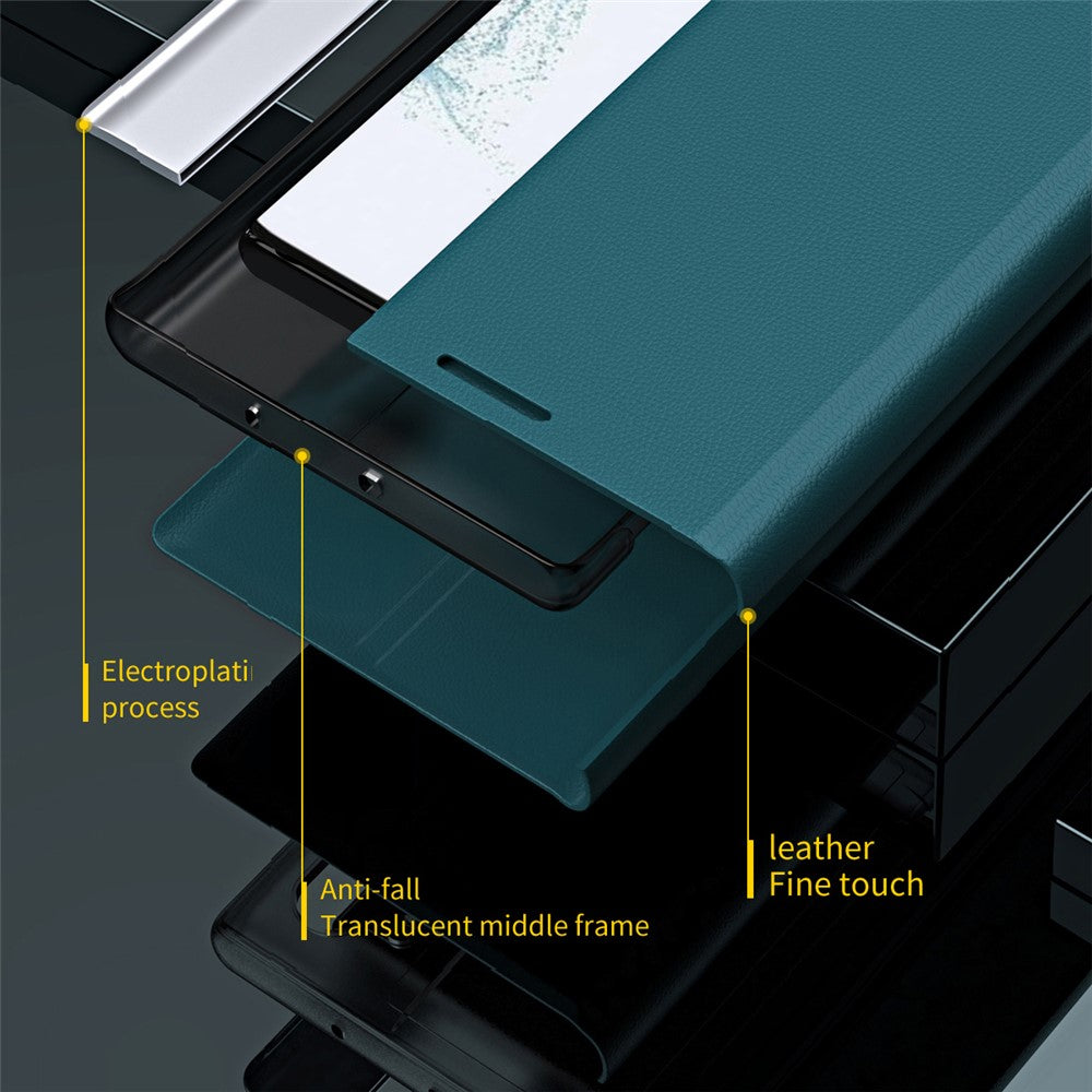 Til Samsung Galaxy A54 5G Elektroplettering PU-lædertelefoncover Stativ Ridsefast Smartphone-etui