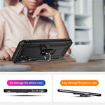 Samsung Galaxy A14 5G / 4G militærklassificeret stødsikkert mobilcover med ringstøttedesign, PC + TPU-faldsikkert etui