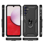 Samsung Galaxy A14 5G / 4G militærklassificeret stødsikkert mobilcover med ringstøttedesign, PC + TPU-faldsikkert etui