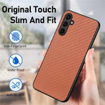 For Samsung Galaxy A54 5G Carbon Fiber Texture PU Leather Coated TPU Protective Case Anti-scratch Cell Phone Cover