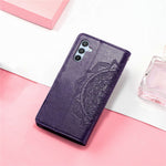 For Samsung Galaxy A54 5G Embossed Mandala Pattern PU Leather Stand Case Magnetic Clasp Wallet Cover with Strap