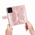 Cell Phone Case for Xiaomi 13 5G, PU Leather Wallet Imprinted Butterfly Pattern Stand Phone Cover