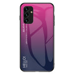 For Samsung Galaxy A34 5G Gradient Color Drop-proof Phone Case Tempered Glass + PC + TPU Protective Case