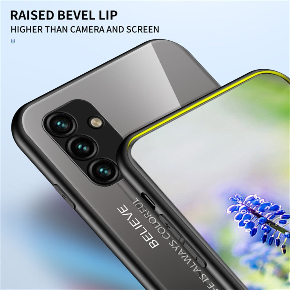 For Samsung Galaxy A34 5G Gradient Color Drop-proof Phone Case Tempered Glass + PC + TPU Protective Case