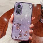 KADEM For Huawei nova 9 Anti-Scratch Rhinestone Design Phone Shell Case Flower Pattern Decor Glitter Powder Soft TPU Cell Phone Cover
