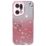 KADEM For Oppo Find X5 Pro 5G Cell Phone Case Rhinestone Flower Pattern Gradient Color Glitter Powder TPU Cover Protector