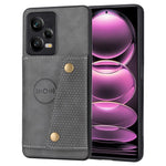 Xiaomi Redmi Note 12 Pro 5G Stativ PU-läderbelagt TPU-skal med dubbla knappar, kortplatser och bilfäste, metallplåt