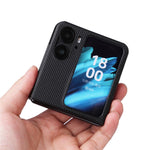 For Oppo Find N2 Flip 5G Anti-scratch Phone Back Cover PU Leather + PC Non-slip Phone Case