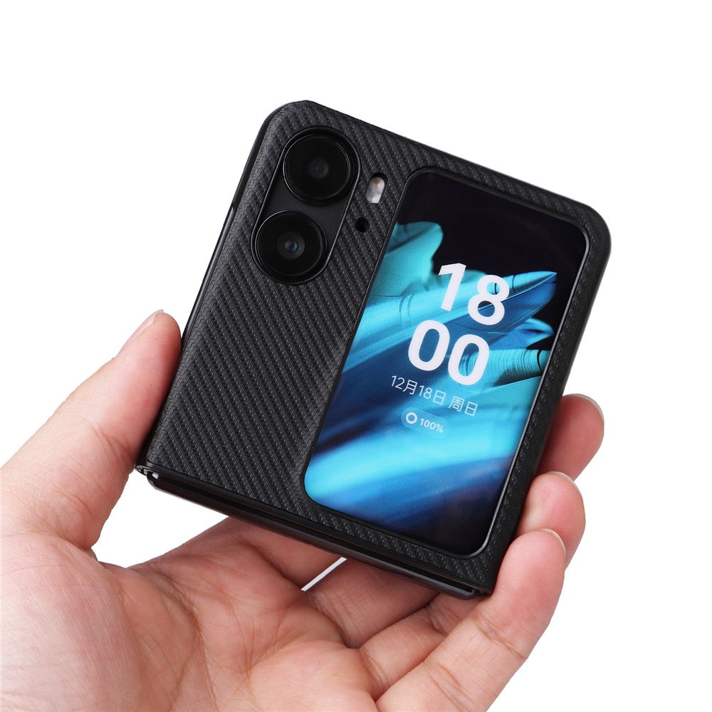 For Oppo Find N2 Flip 5G Anti-scratch Phone Back Cover PU Leather + PC Non-slip Phone Case