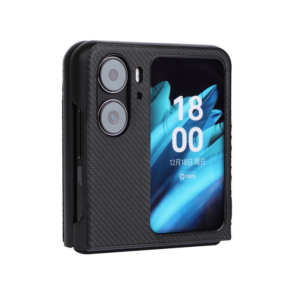 For Oppo Find N2 Flip 5G Anti-scratch Phone Back Cover PU Leather + PC Non-slip Phone Case
