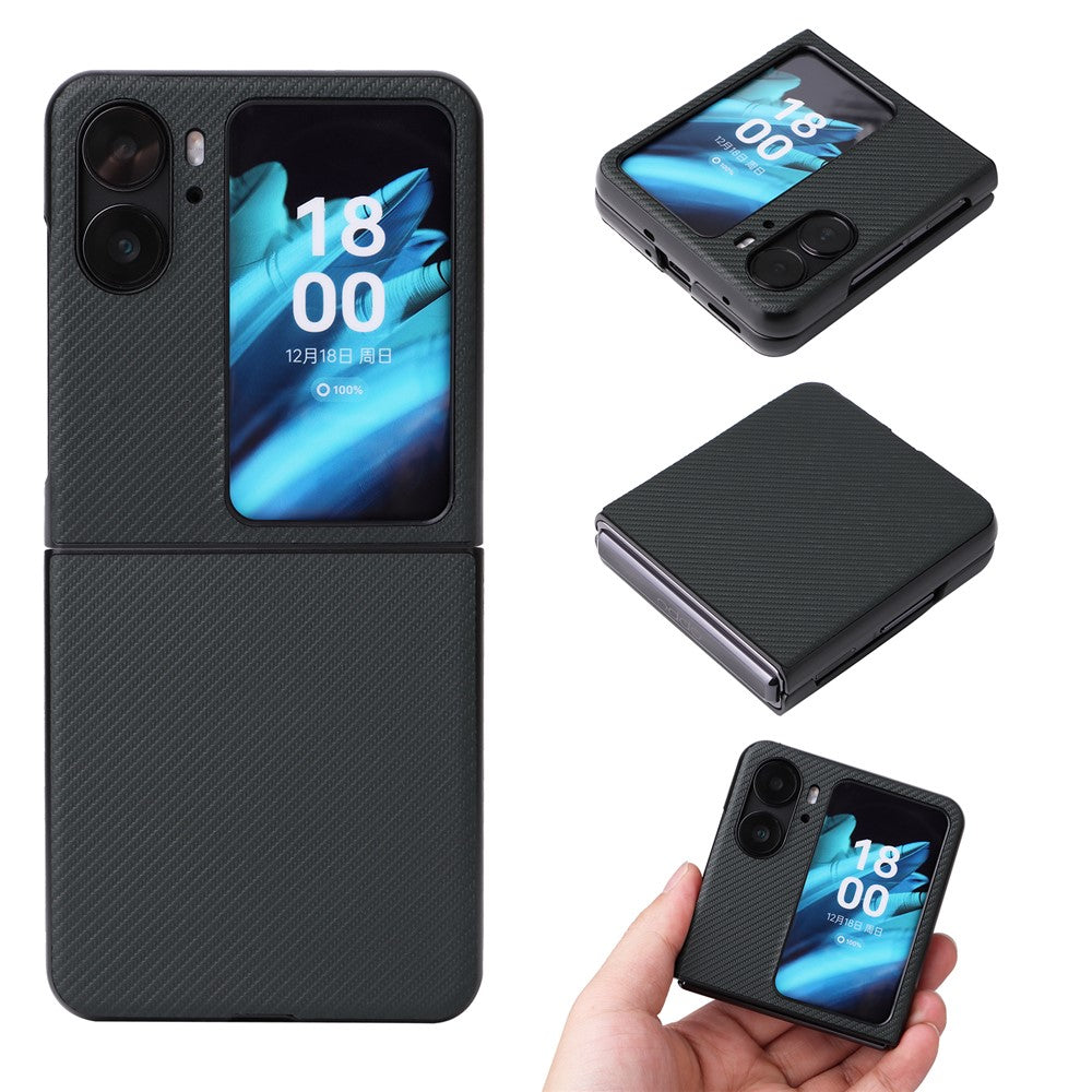 For Oppo Find N2 Flip 5G Anti-scratch Phone Back Cover PU Leather + PC Non-slip Phone Case