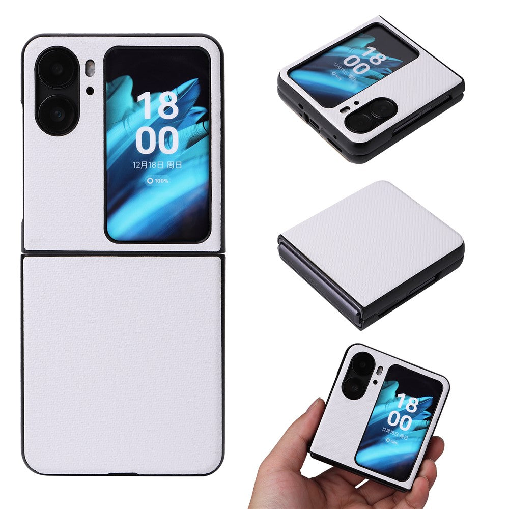 For Oppo Find N2 Flip 5G Anti-scratch Phone Back Cover PU Leather + PC Non-slip Phone Case