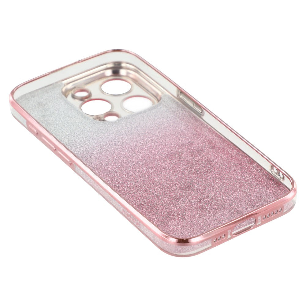 KADEM TPU-skal med strassdekor och blommönster till iPhone 12 Pro Max 6,7 tum, snyggt, gradient glitter, pulverfärgat, fallskyddande bakstycke