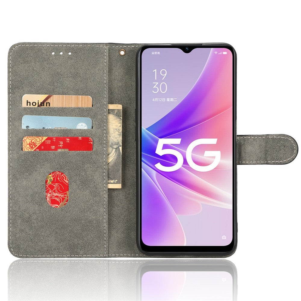 Oppo A57 (2022) 5G / A77 5G / K10 5G / Realme V23 5G / Q5i / Narzo 50 5G / OnePlus Nord N300 5G RFID-blockerande PU-lädermobilskal Magnetiskt fodral med plånboksställ
