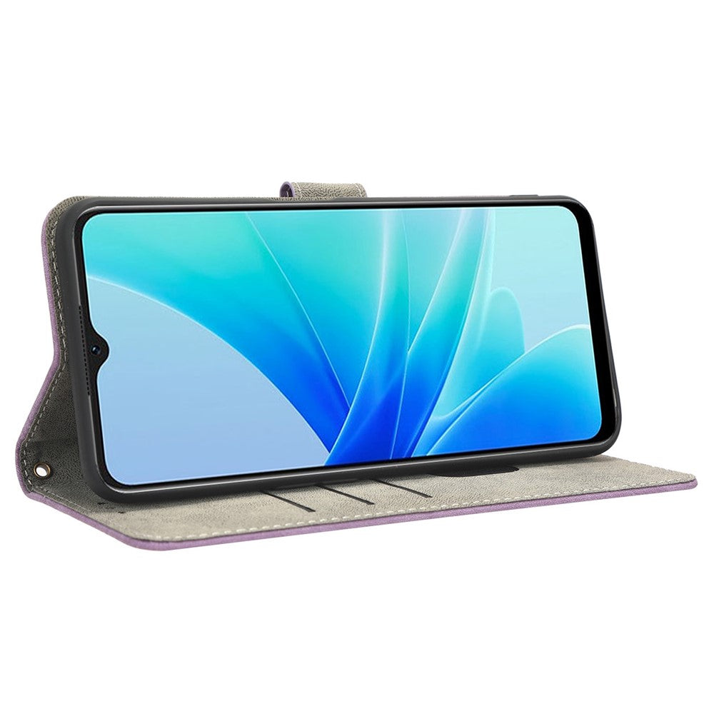 For Oppo A57 4G / A57s 4G / A57e 4G / A77 4G RFID Blocking PU Leather Anti-drop Phone Case Protective Magnetic Mobile Phone Cover with Wallet Stand