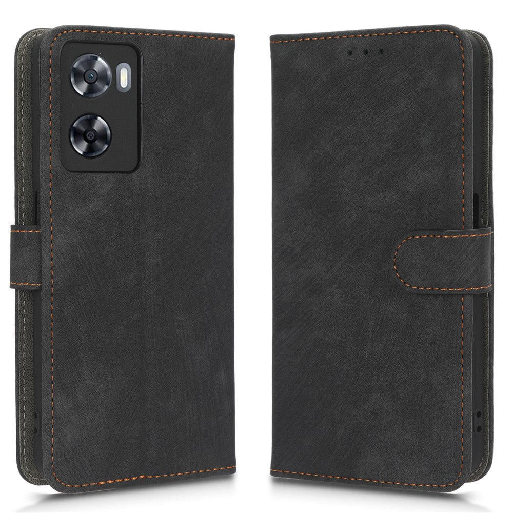 For Oppo A57 4G / A57s 4G / A57e 4G / A77 4G RFID Blocking PU Leather Anti-drop Phone Case Protective Magnetic Mobile Phone Cover with Wallet Stand