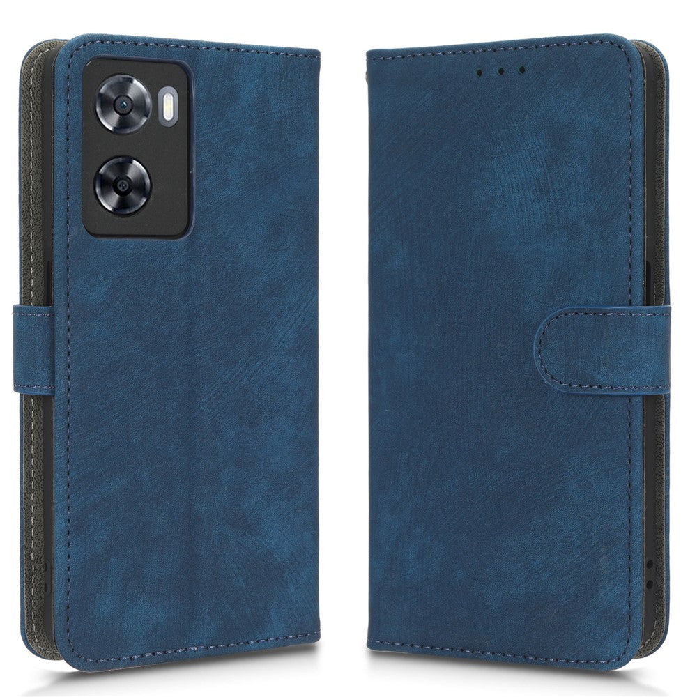 For Oppo A57 4G / A57s 4G / A57e 4G / A77 4G RFID Blocking PU Leather Anti-drop Phone Case Protective Magnetic Mobile Phone Cover with Wallet Stand