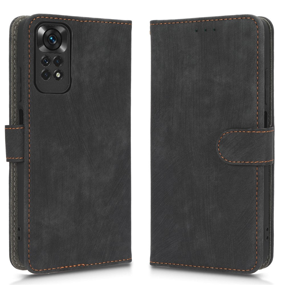 For Xiaomi Redmi Note 11 4G (Qualcomm) / Note 11S 4G RFID Blocking Full Coverage PU Leather Phone Case Protective Magnetic Mobile Phone Cover with Wallet Stand
