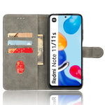 For Xiaomi Redmi Note 11 4G (Qualcomm) / Note 11S 4G RFID Blocking Full Coverage PU Leather Phone Case Protective Magnetic Mobile Phone Cover with Wallet Stand